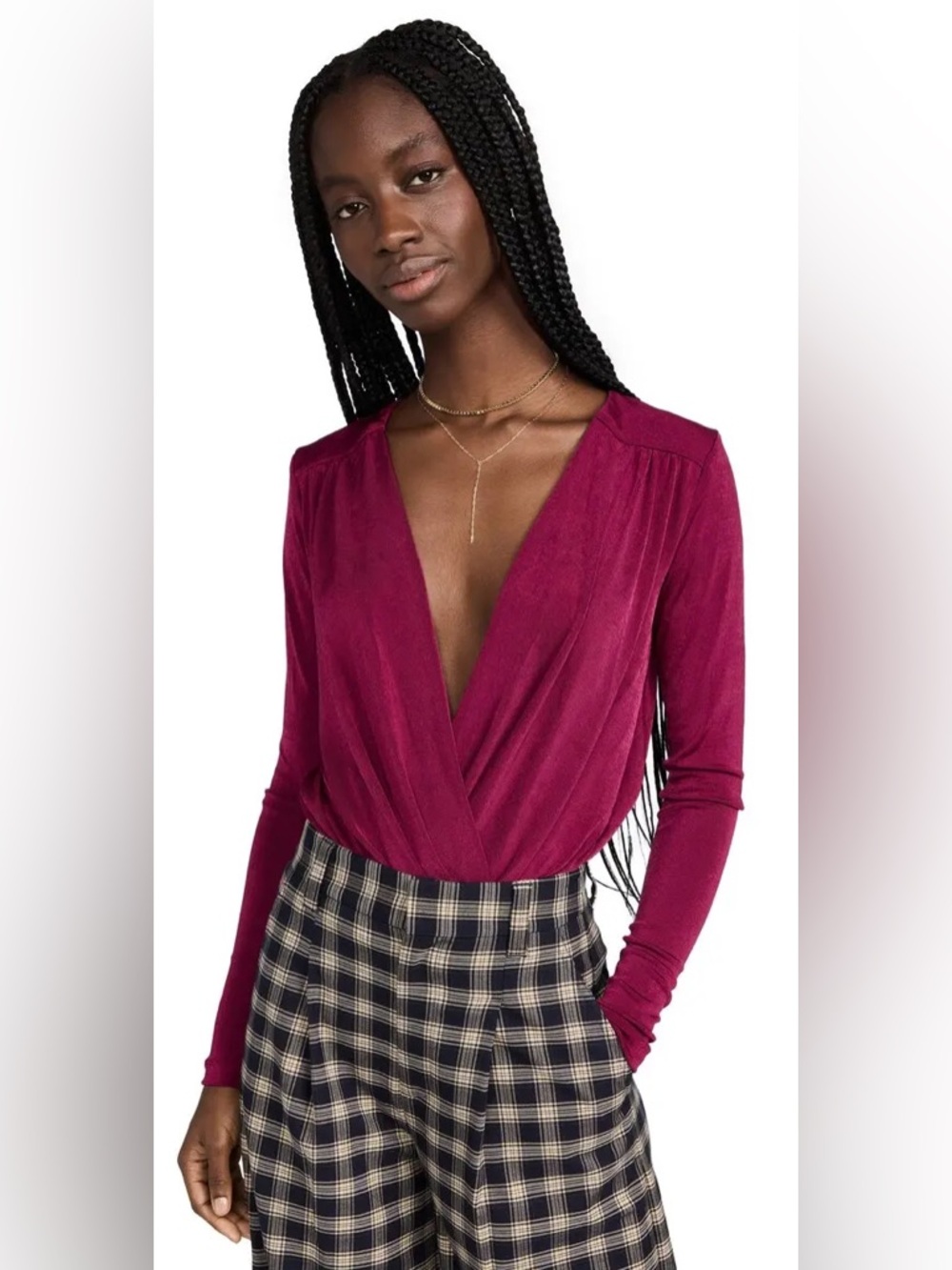 Free People Turnt Body Suit Dark Rhubarb